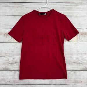 Love Moschino Embossed Logo Short Sleeve T-Shirt Womens Medium Red